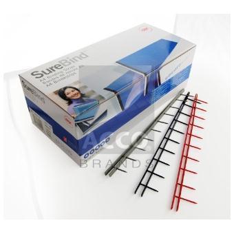 GBC SureBind - 25 mm - 10 anelli - A4 (210 x 297 mm) - 250 fogli - grigio - 100 pezzi strisce per rilegatura