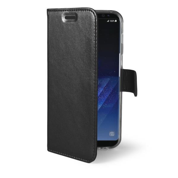 Celly Air - Flip cover per cellulare - fibra di vetro, TPU (poliuretano termoplastico) - nero - per Samsung Galaxy S8+