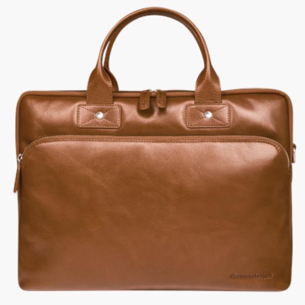 DBRAMANTE 1928 KRONBORG BORSA PER NOTEBOOK DA 16" IN PELLE FIORE 2 SCOMPARTI CON TRACOLLA CUOIO
