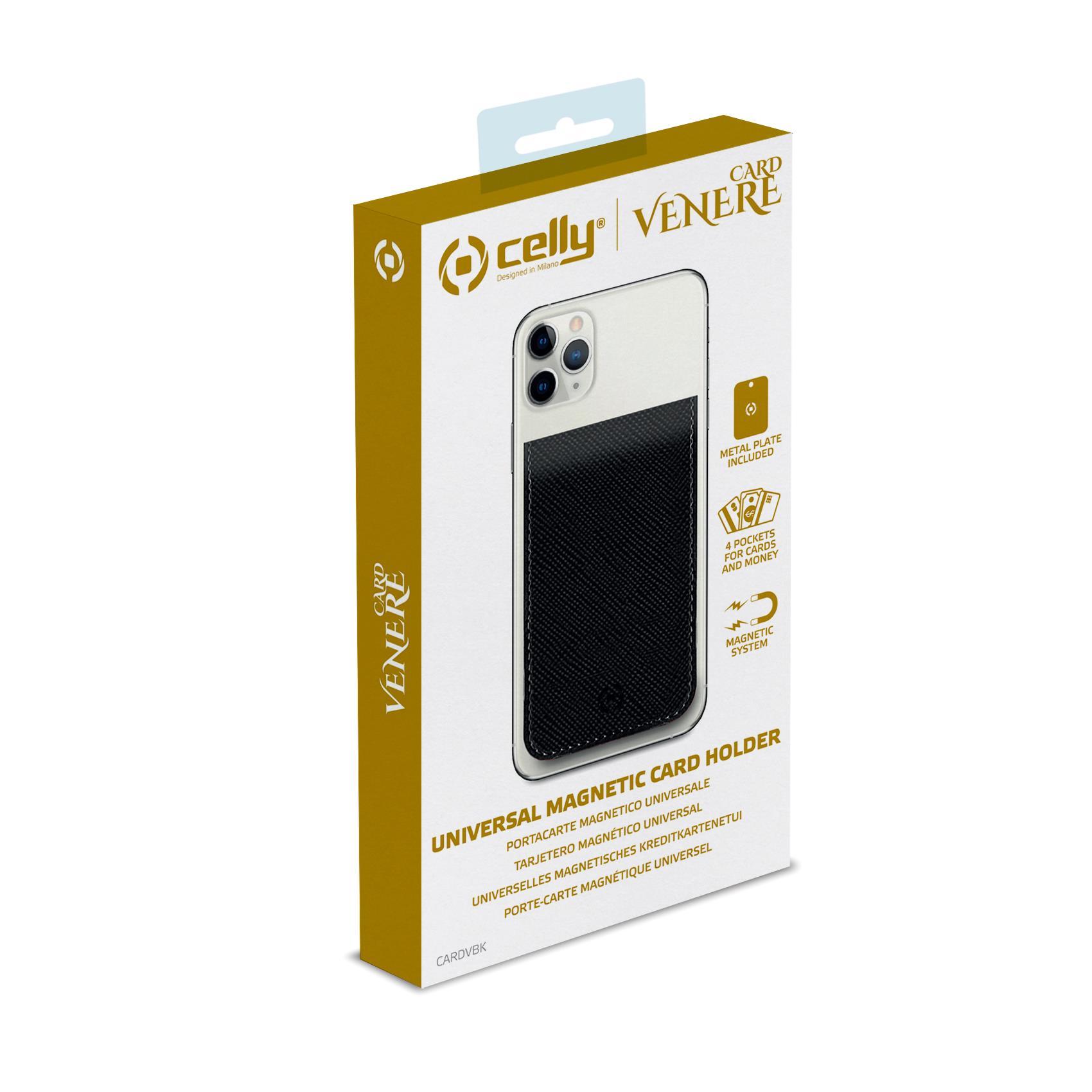 CELLY VENERE CARD PORTA TESSERE MAGNETICO IN SIMILPELLE FINITURA SAFFIANO NERO