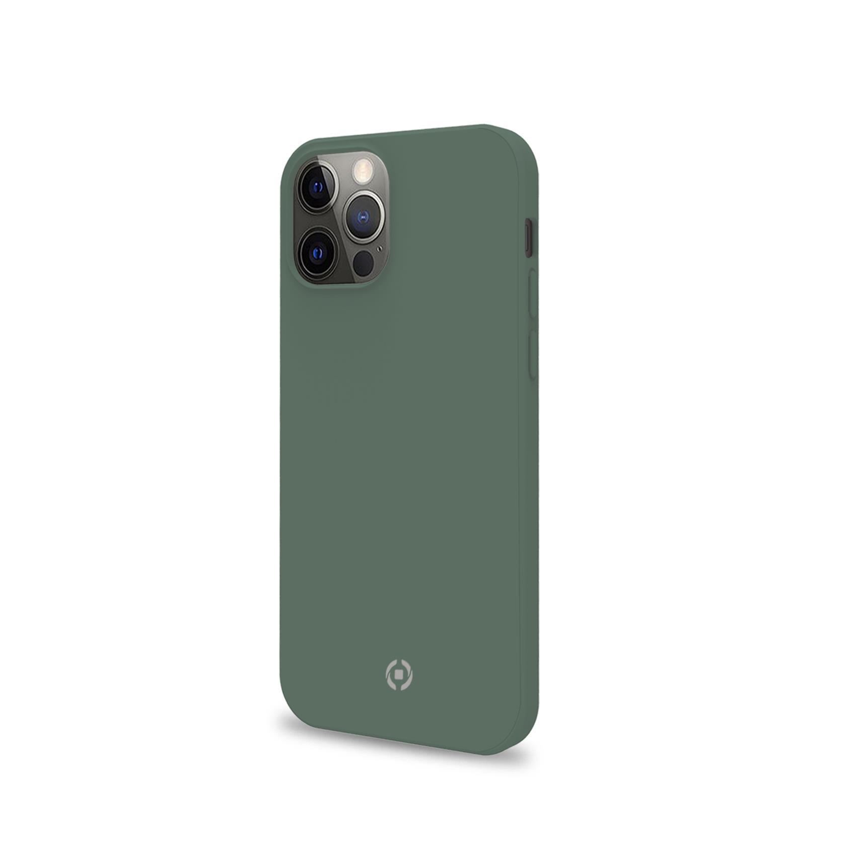 Celly Cromo - Cover per cellulare - TPU (poliuretano termoplastico), rivestimento in silicone - verde - per Apple iPhone 12, 12 Pro