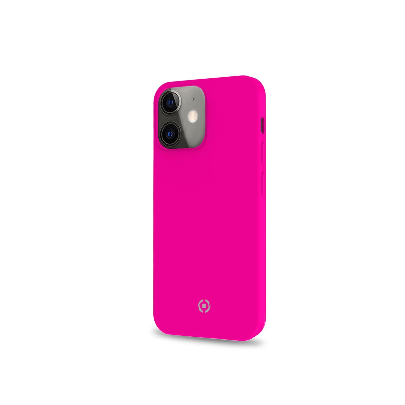 Celly Cromo - Cover per cellulare - TPU (poliuretano termoplastico), rivestimento in silicone - rosa - per Apple iPhone 13 mini