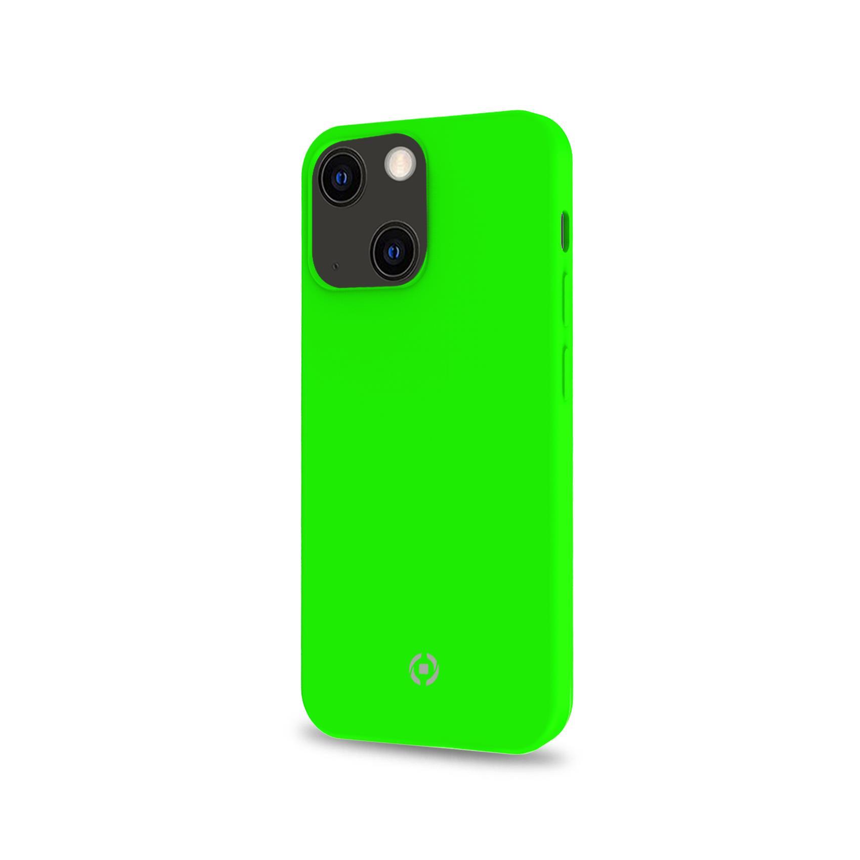 Celly Cromo - Cover per cellulare - TPU (poliuretano termoplastico), rivestimento in silicone - verde - per Apple iPhone 13