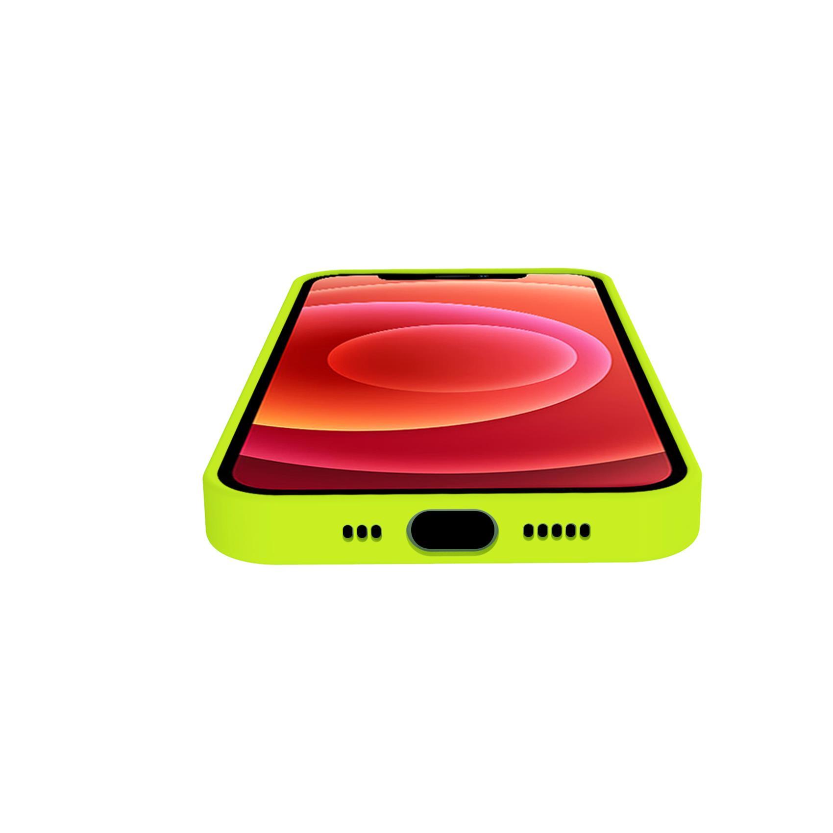 Celly Cromo - Cover per cellulare - TPU (poliuretano termoplastico), rivestimento in silicone - giallo - per Apple iPhone 13