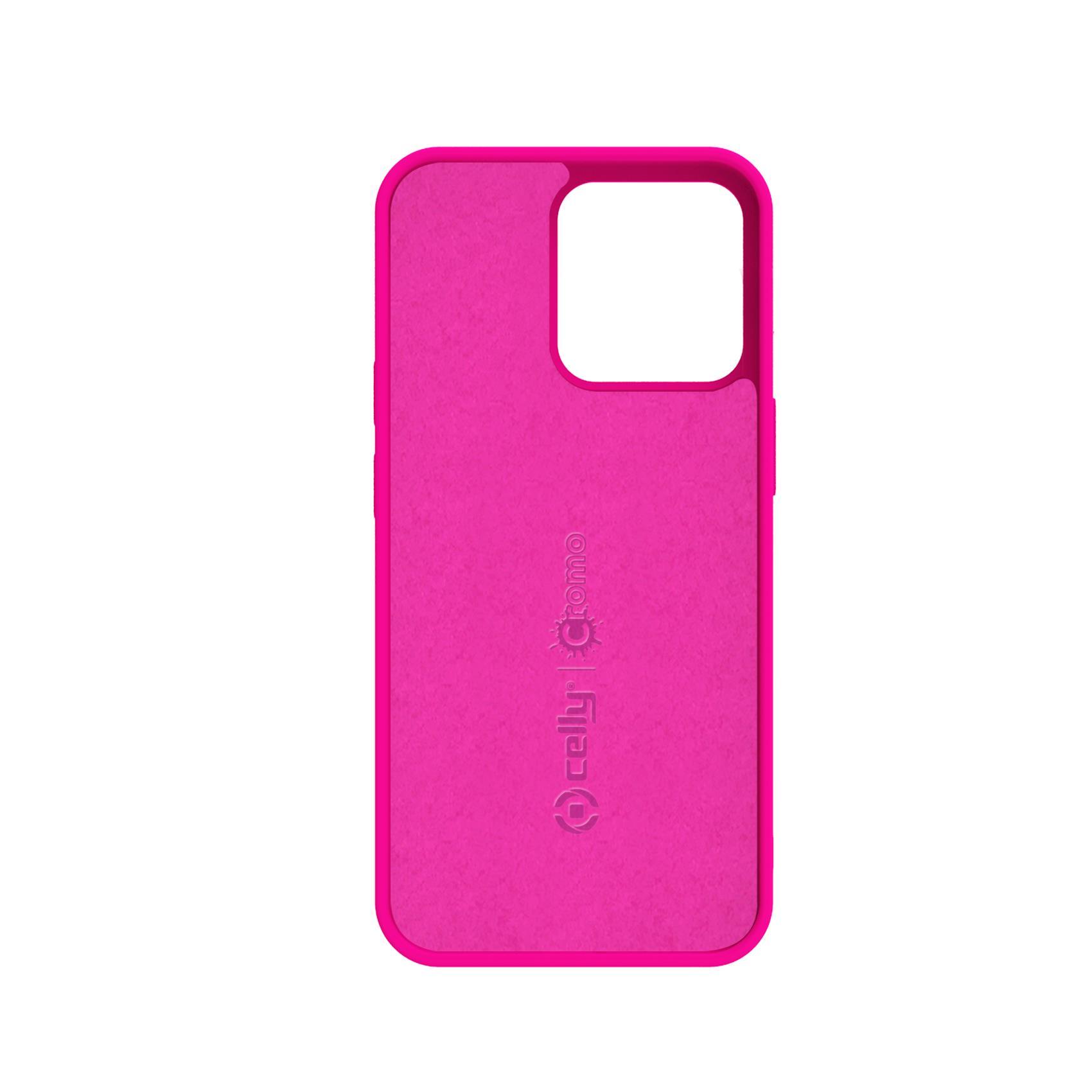 Celly Cromo - Cover per cellulare - TPU (poliuretano termoplastico), rivestimento in silicone - rosa - per Apple iPhone 13 Pro