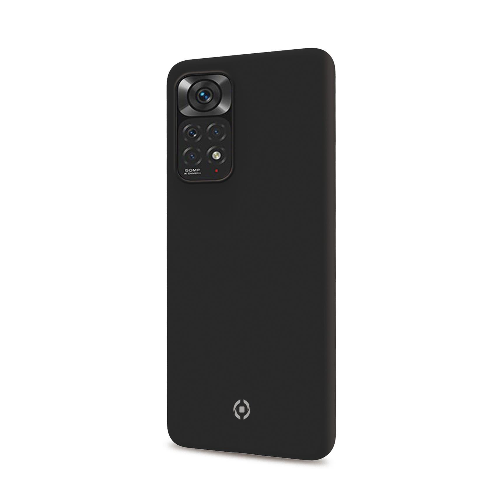 Celly Cromo - Cover per cellulare - poliuretano termoplastico (TPU) rivestito di silicone - nero - per Xiaomi Redmi Note 11, Note 11S