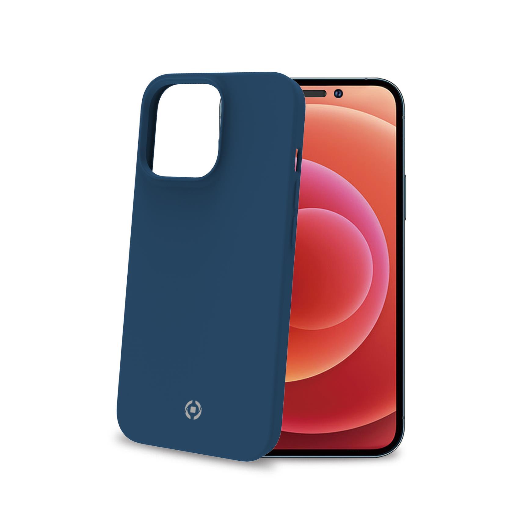 Celly Cromo - Cover per cellulare - TPU (poliuretano termoplastico), rivestimento in silicone - blu - per Apple iPhone 14 Pro