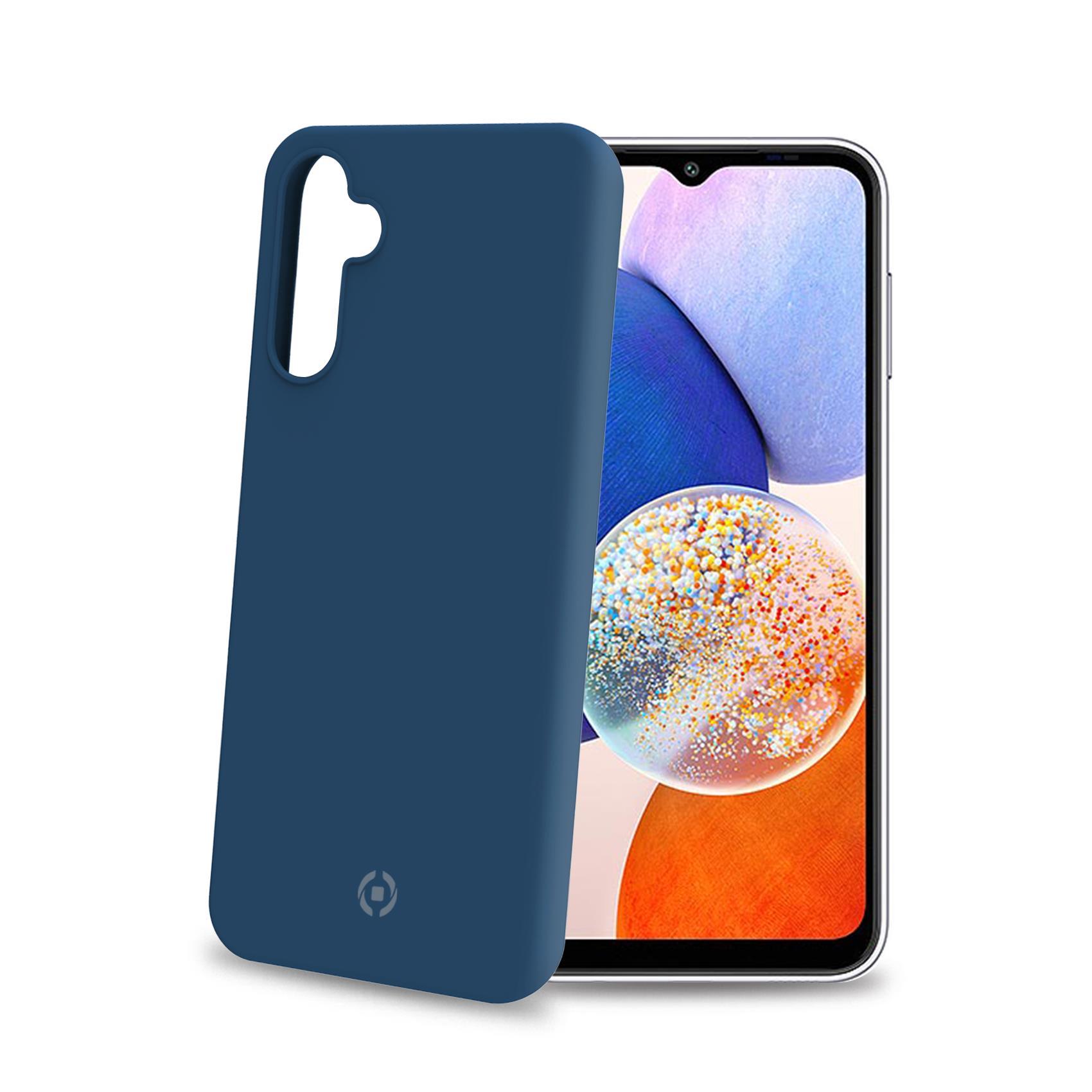 Celly Cromo - Cover per cellulare - TPU (poliuretano termoplastico), rivestimento in silicone - blu - per Samsung Galaxy A14, A14 5G