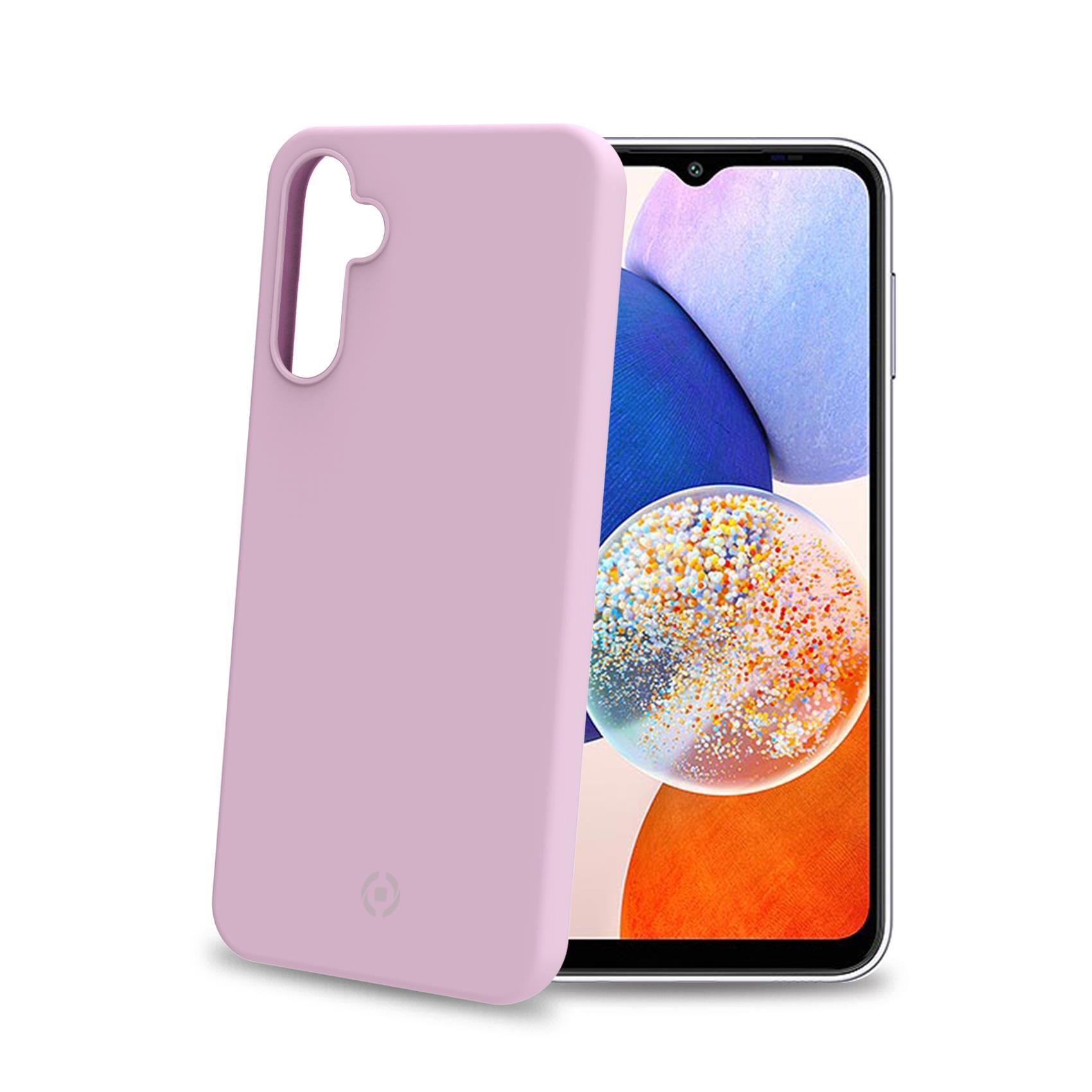 Celly Cromo - Cover per cellulare - TPU (poliuretano termoplastico), rivestimento in silicone - rosa - per Samsung Galaxy A14 5G