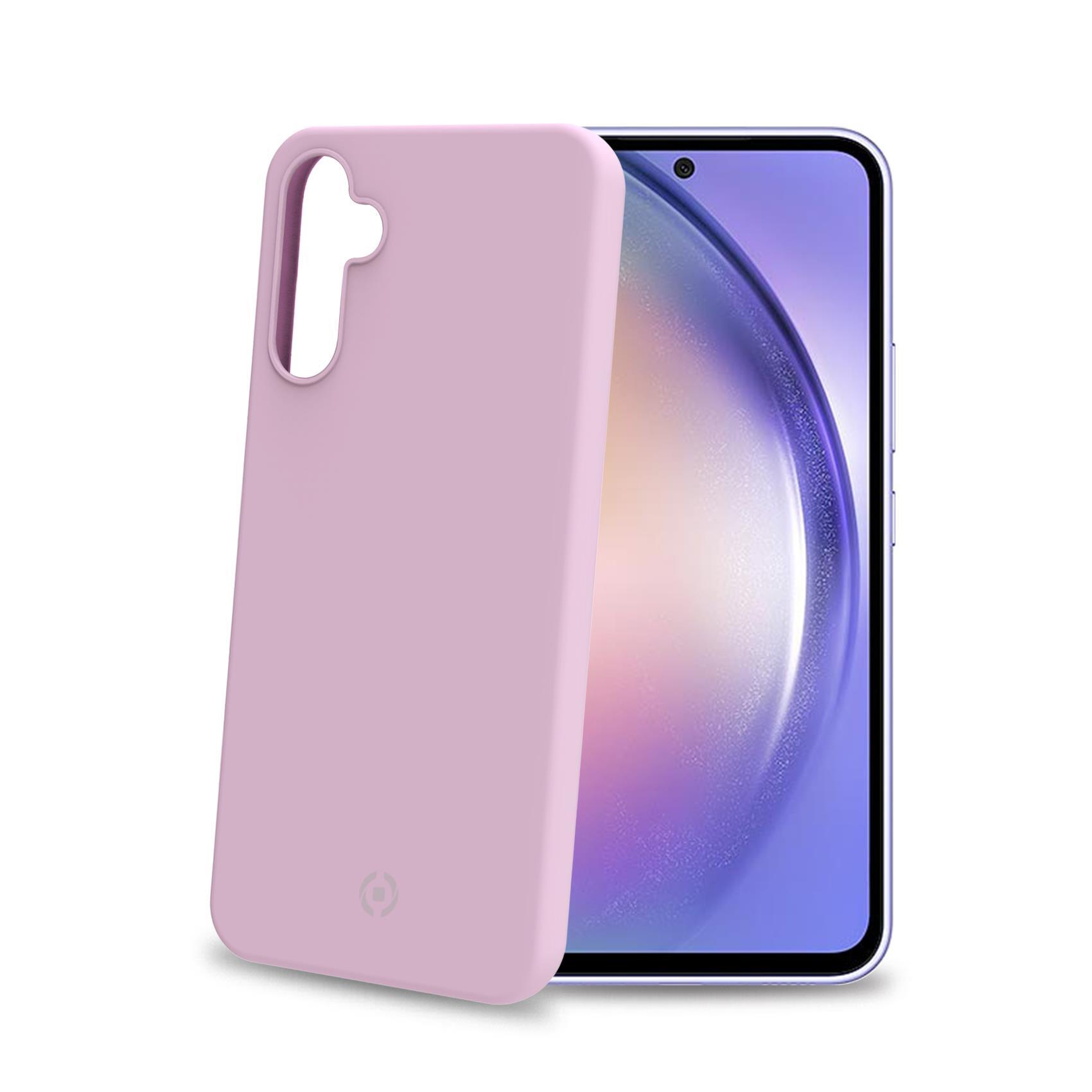 Celly Cromo - Cover per cellulare - TPU (poliuretano termoplastico), rivestimento in silicone - rosa - per Samsung Galaxy A54 5G