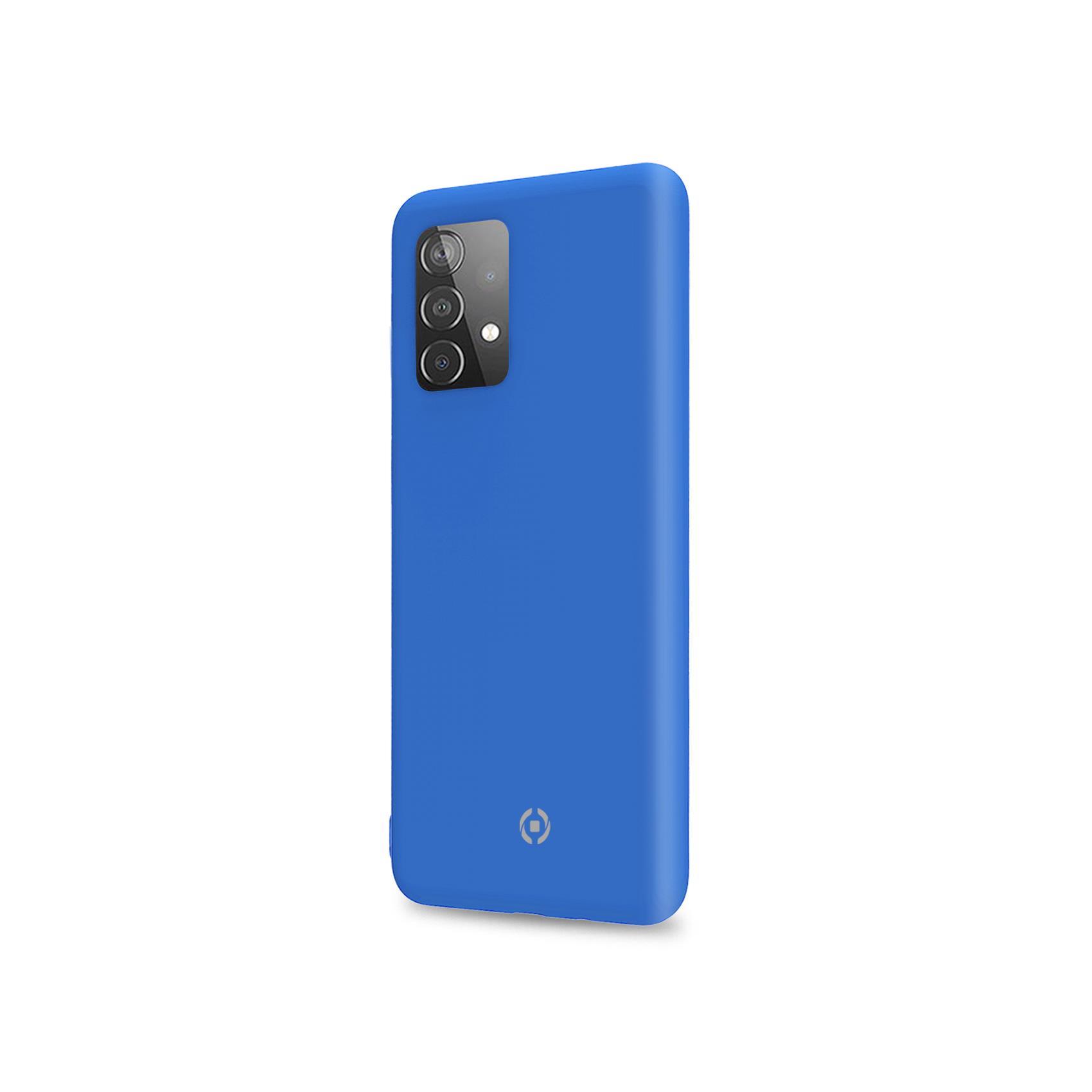Celly Cromo - Cover per cellulare - TPU (poliuretano termoplastico), rivestimento in silicone - blu - per Samsung Galaxy A52, A52 5G, A52s 5G