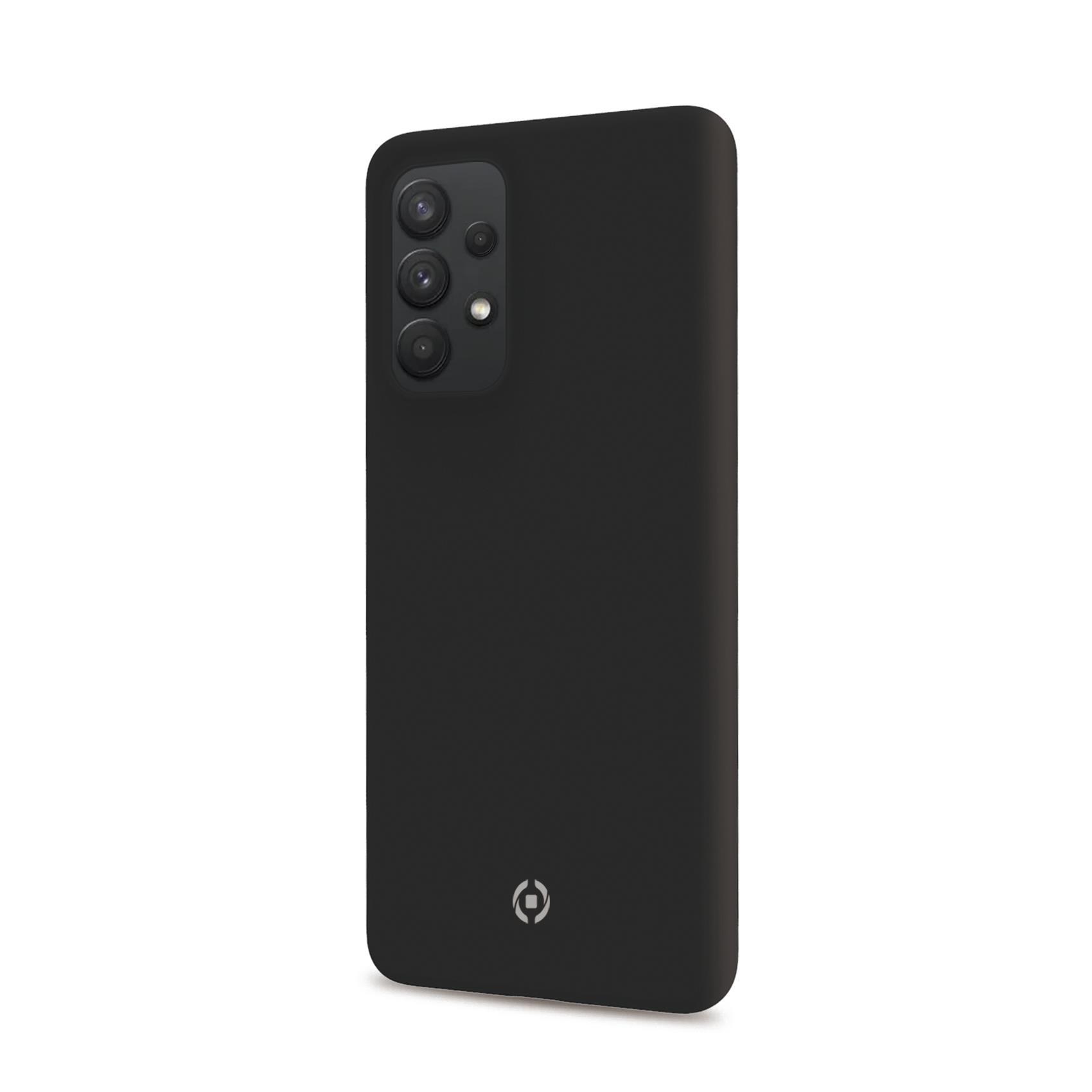 Celly Cromo - Cover per cellulare - TPU (poliuretano termoplastico), rivestimento in silicone - nero - per Samsung Galaxy A53 5G