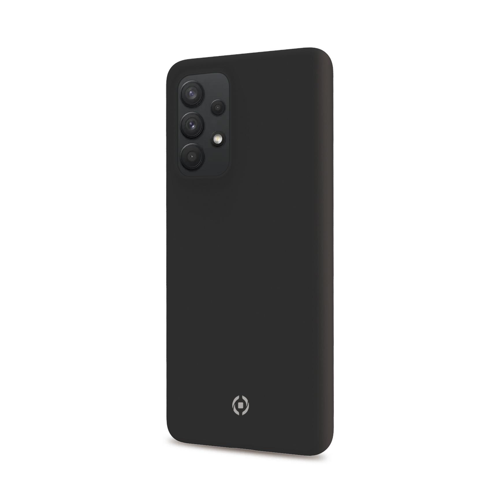 Celly Cromo - Cover per cellulare - poliuretano termoplastico (TPU) rivestito di silicone - nero - per Samsung Galaxy A73 5G