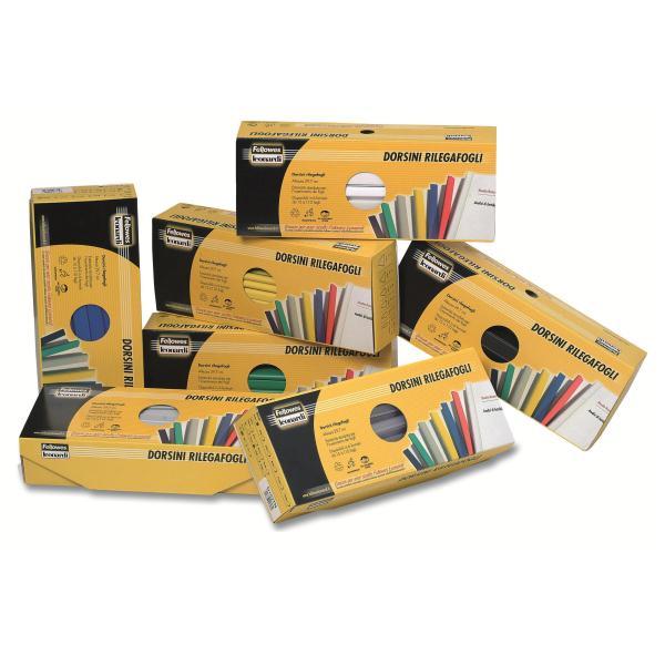 FELLOWES DORSINO IN PLASTICA DIAMETRO 16 mm LUNGHEZZA 297 mm RILEGATURA 1/110 FOGLI COL. ROSSO CONF 25 Pz.