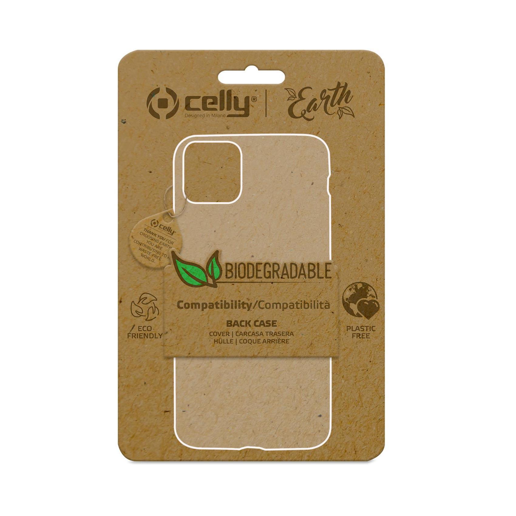 Celly Earth - Cover per cellulare - Materiale vegetale biodegradabile al 100% - nero - 5.4" - per Apple iPhone 12 mini