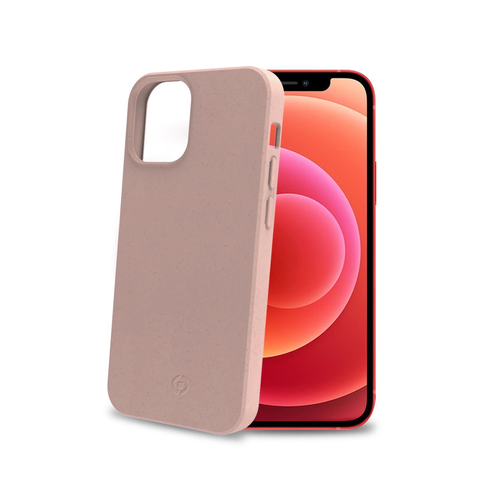 Celly Earth - Cover per cellulare - Materiale vegetale biodegradabile al 100% - rosa - 6.1" - per Apple iPhone 12, 12 Pro
