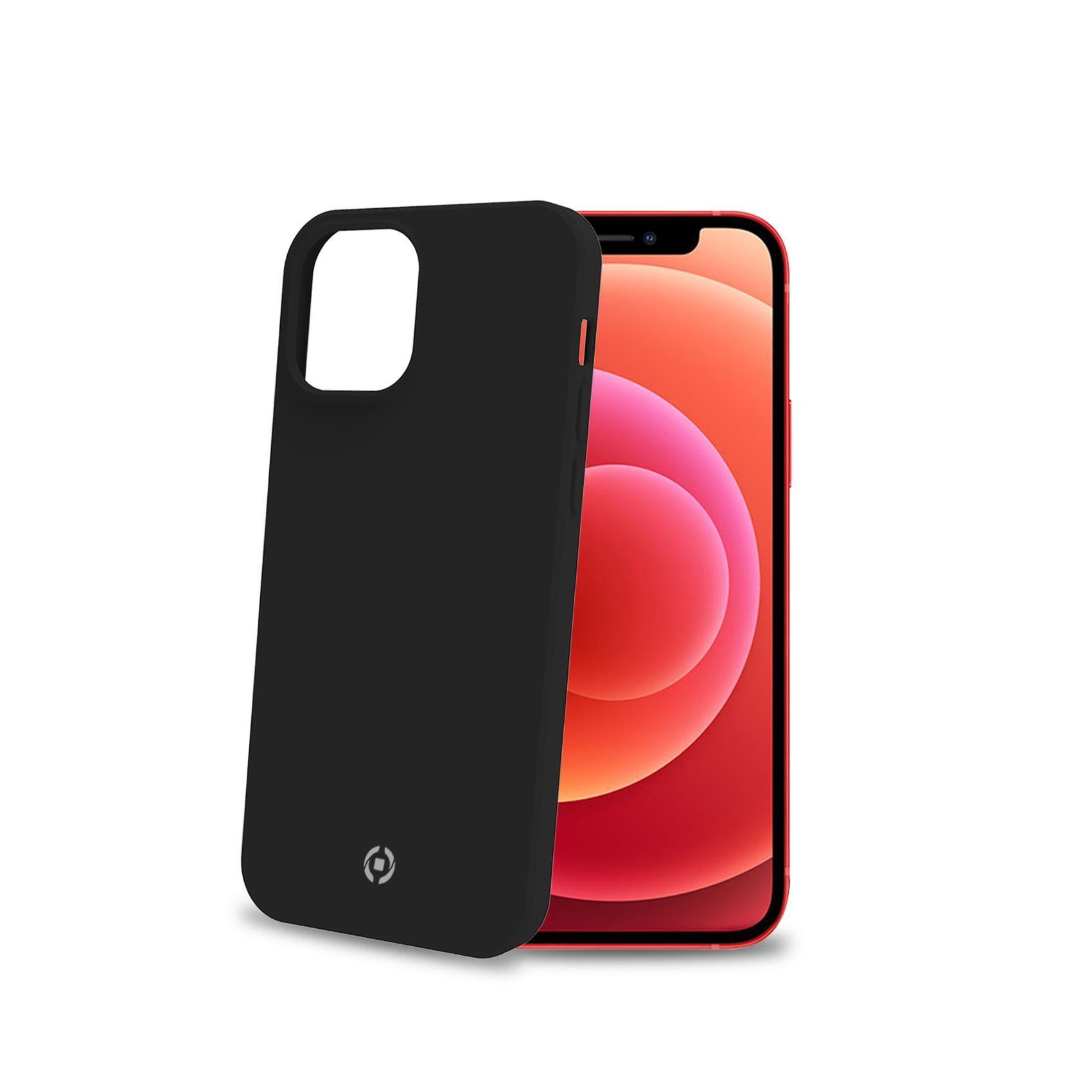 Celly FEELING - Cover per cellulare - silicone liquido - nero - per Apple iPhone 12 mini