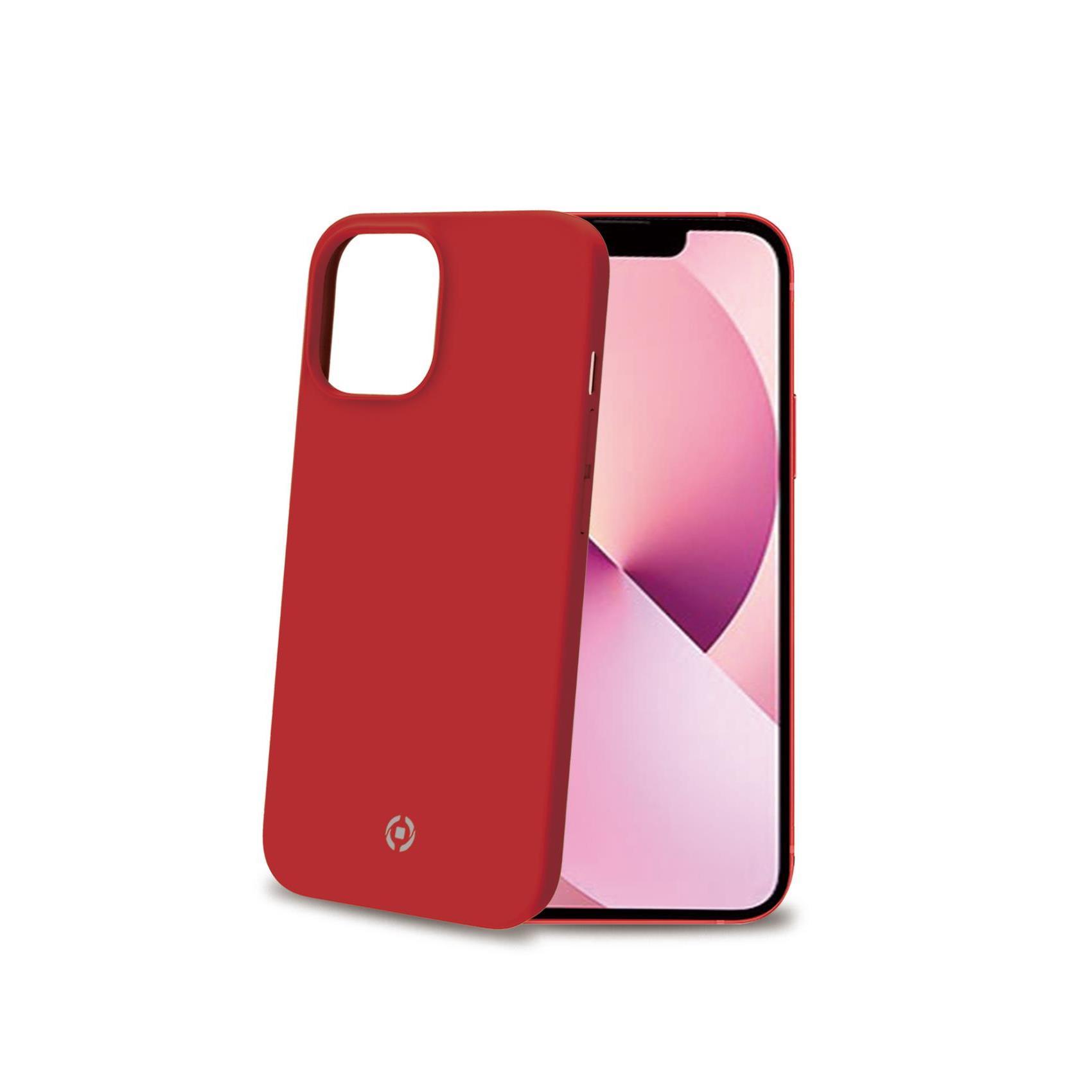 Celly FEELING - Cover per cellulare - silicone liquido - rosso - per Apple iPhone 13 mini