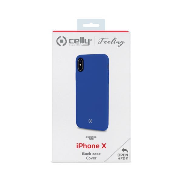Celly FEELING FEELING900BL - Cover per cellulare - silicone liquido - blu - per Apple iPhone X