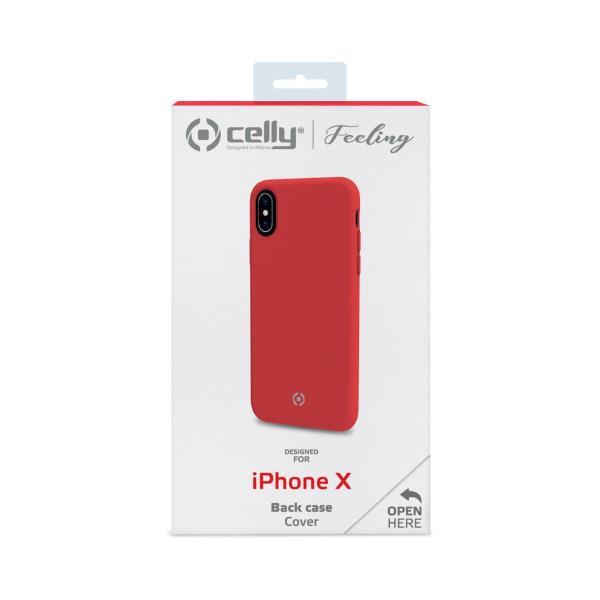Celly FEELING FEELING900RD - Cover per cellulare - silicone liquido - rosso - per Apple iPhone X