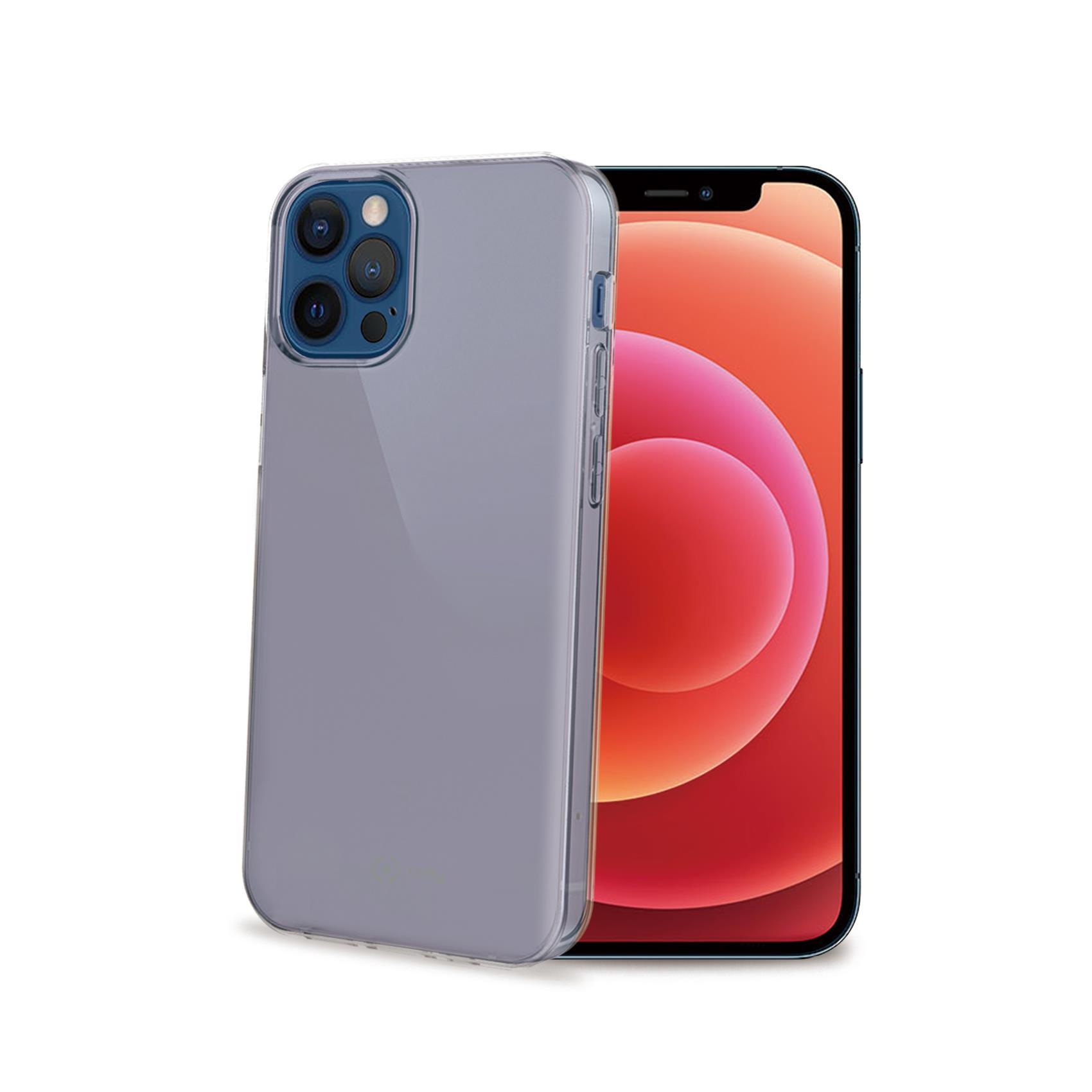 Celly Gelskin - Cover per cellulare - TPU (poliuretano termoplastico) - trasparente - per Apple iPhone 12, 12 Pro