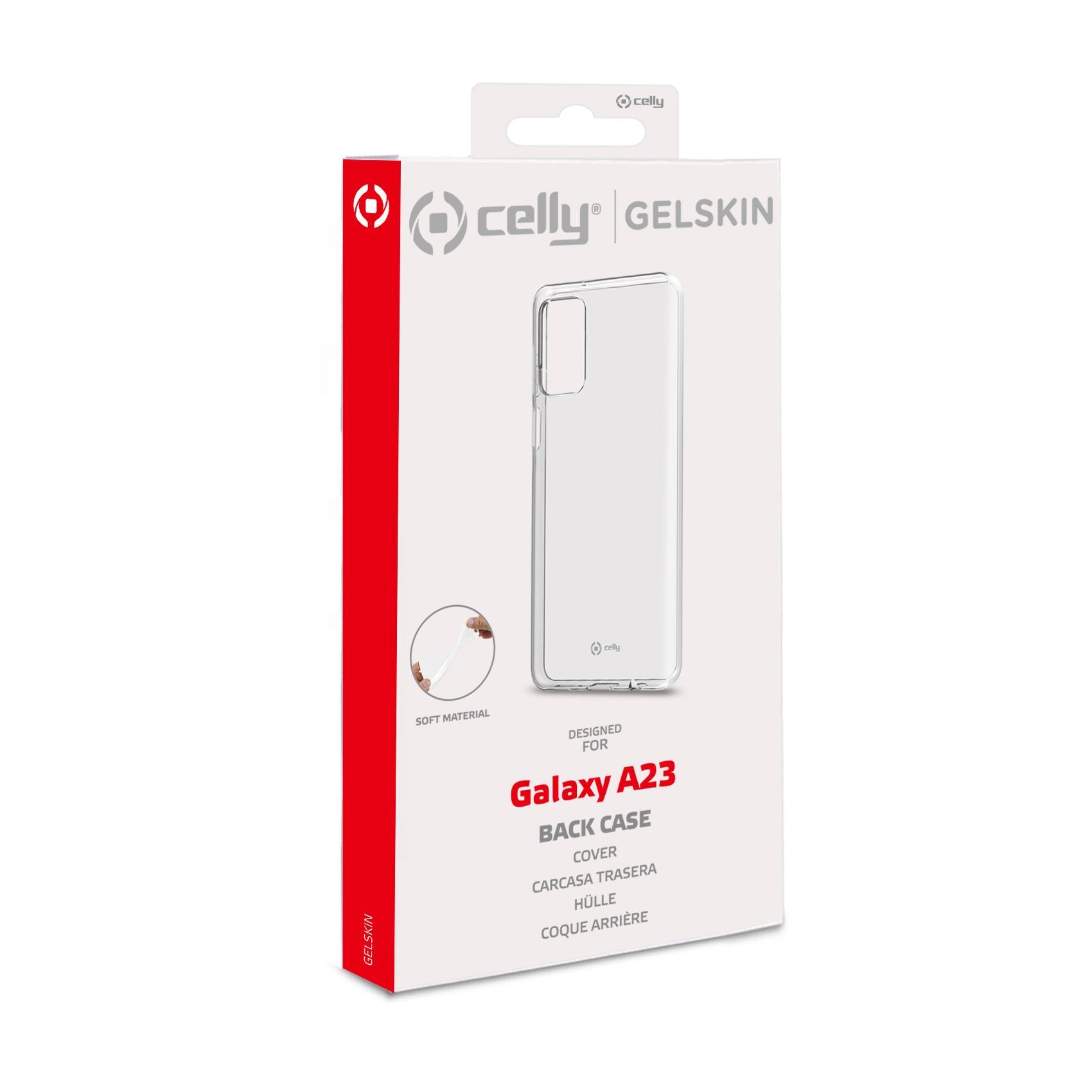 Celly Gelskin - Cover per cellulare - poliuretano termoplastico morbido (TPU) - trasparente - per Samsung Galaxy A23 5G