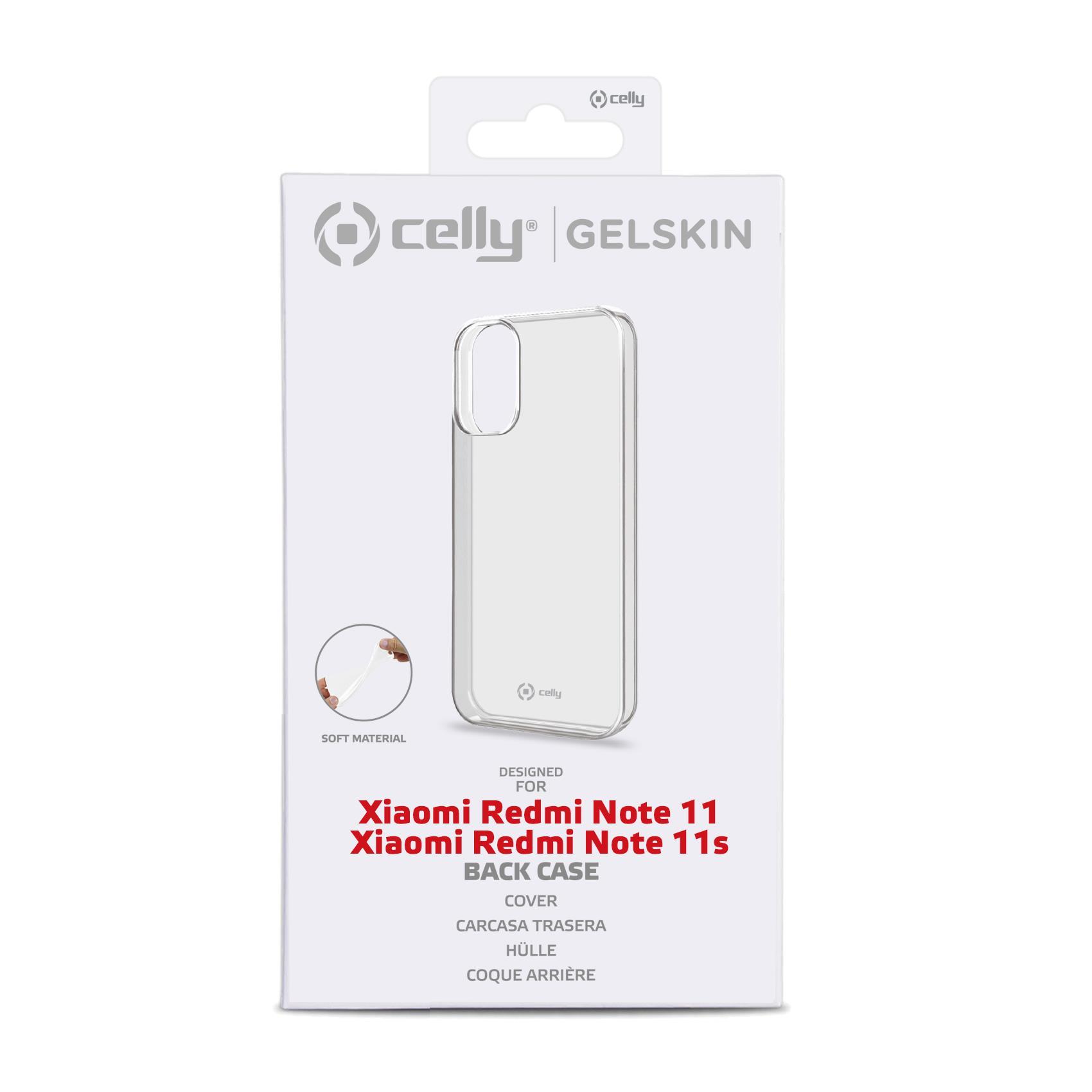 Celly Gelskin - Cover per cellulare - poliuretano termoplastico morbido (TPU) - trasparente - per Xiaomi Redmi Note 11, Note 11S