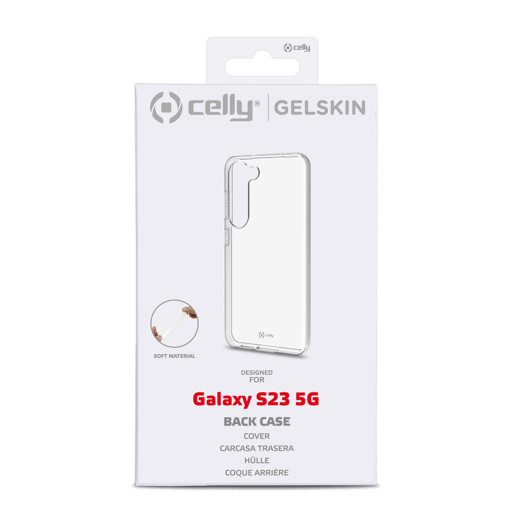 Celly Gelskin - Cover per cellulare - TPU (poliuretano termoplastico) - trasparente - per Samsung Galaxy S23