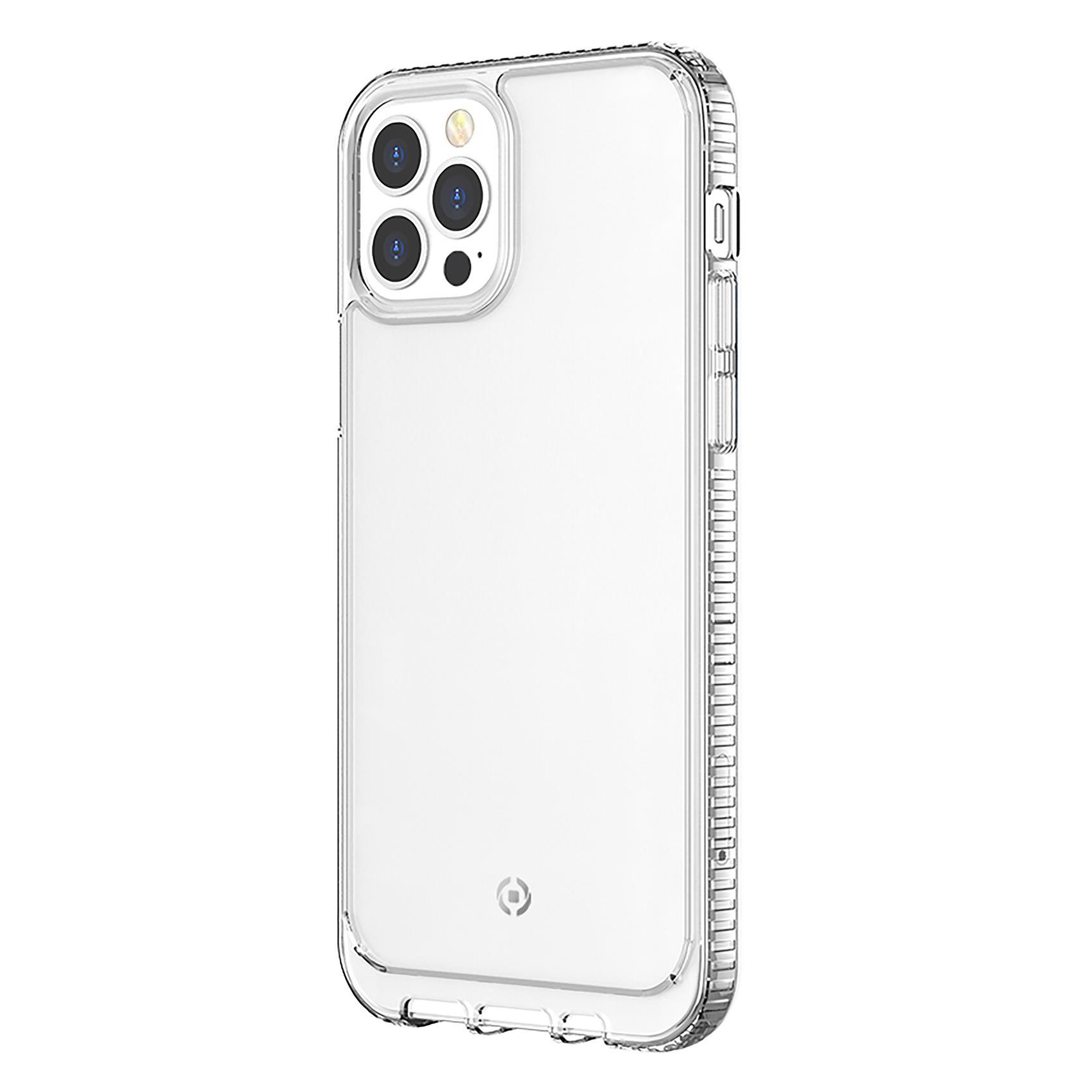Celly Hexalite - Cover per cellulare - policarbonato, TPU (poliuretano termoplastico) - trasparente - per Apple iPhone 12 Pro Max
