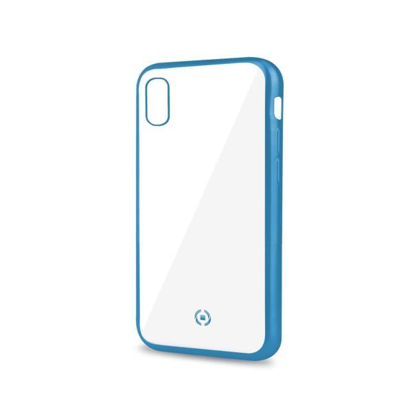 Celly Laser Matt - Cover per cellulare - TPU (poliuretano termoplastico) - blu, trasparente - per Apple iPhone XR