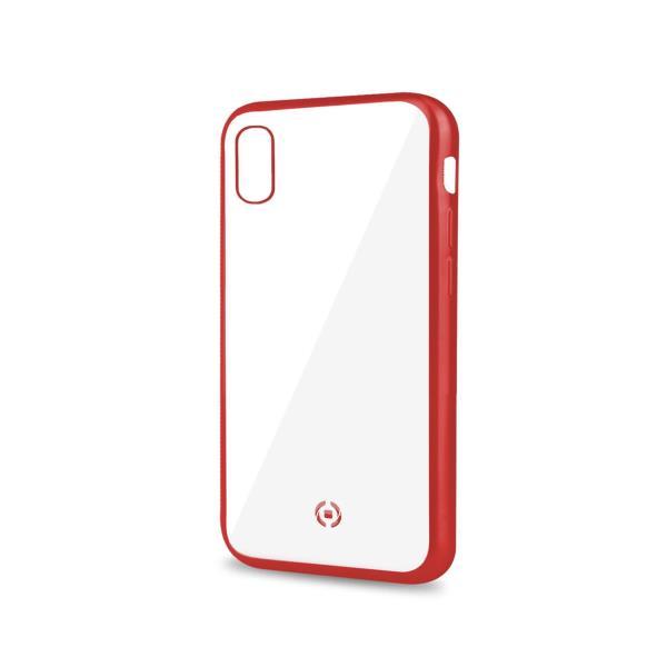Celly Laser Matt - Cover per cellulare - TPU (poliuretano termoplastico) - rosso, trasparente - 6.1" - per Apple iPhone XR
