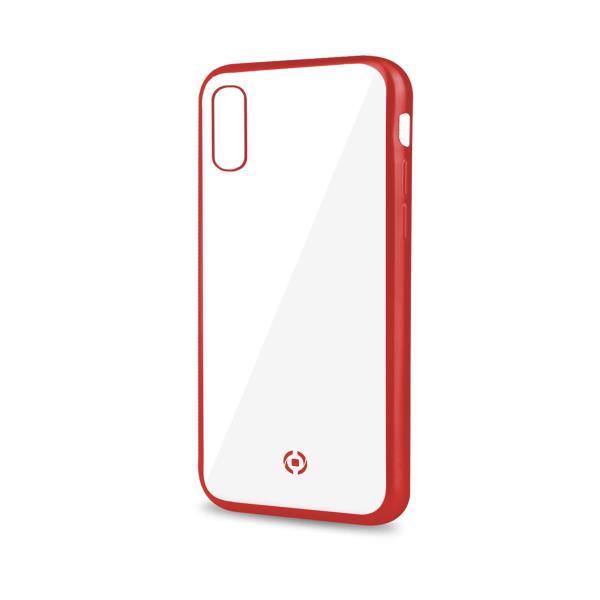 Celly Laser Matt - Cover per cellulare - gomma, TPU (poliuretano termoplastico) - rosso, trasparente, opaco - per Apple iPhone XS Max