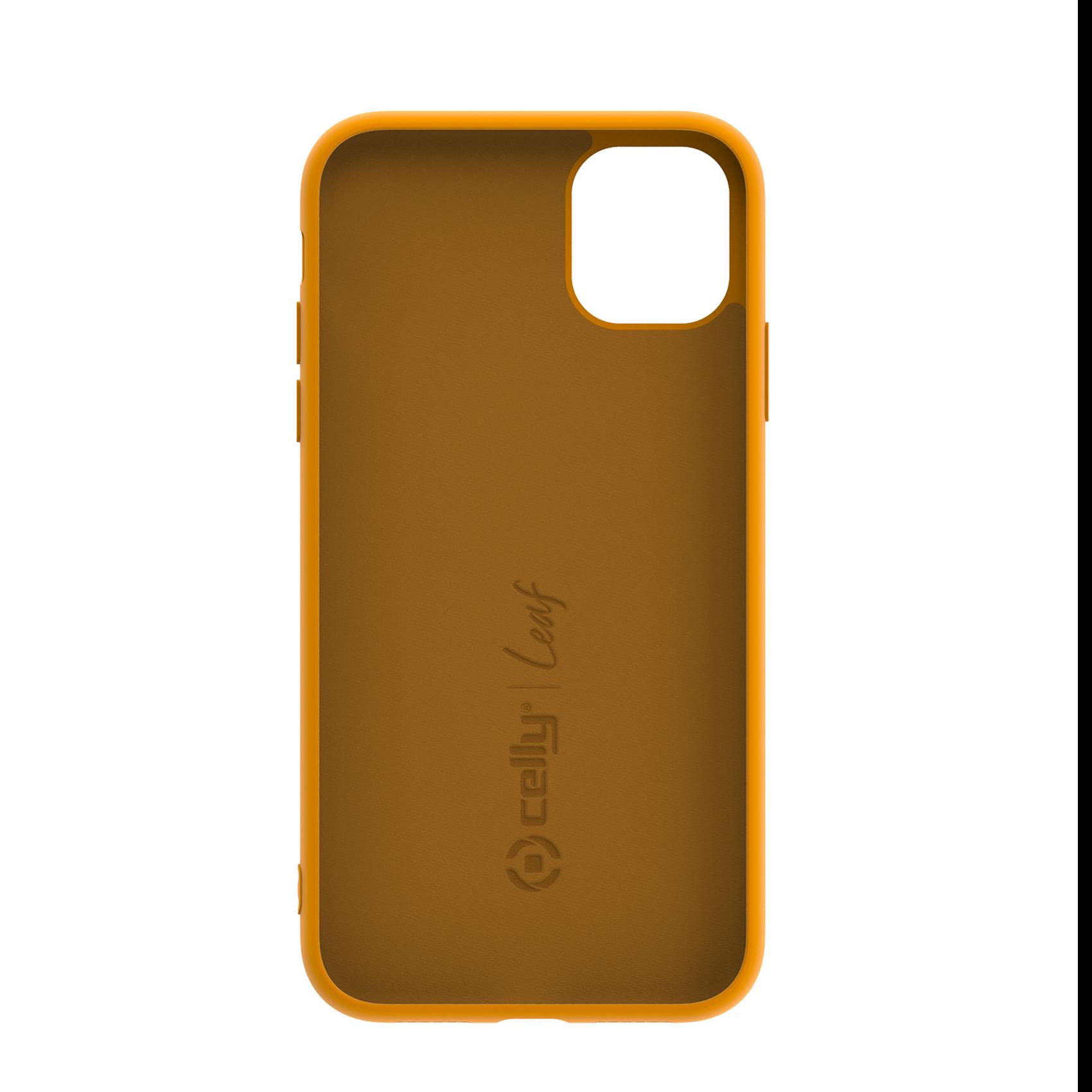 Celly LEAF LEAF1001YL - Cover per cellulare - silicone, TPU (poliuretano termoplastico) - giallo - per Apple iPhone 11