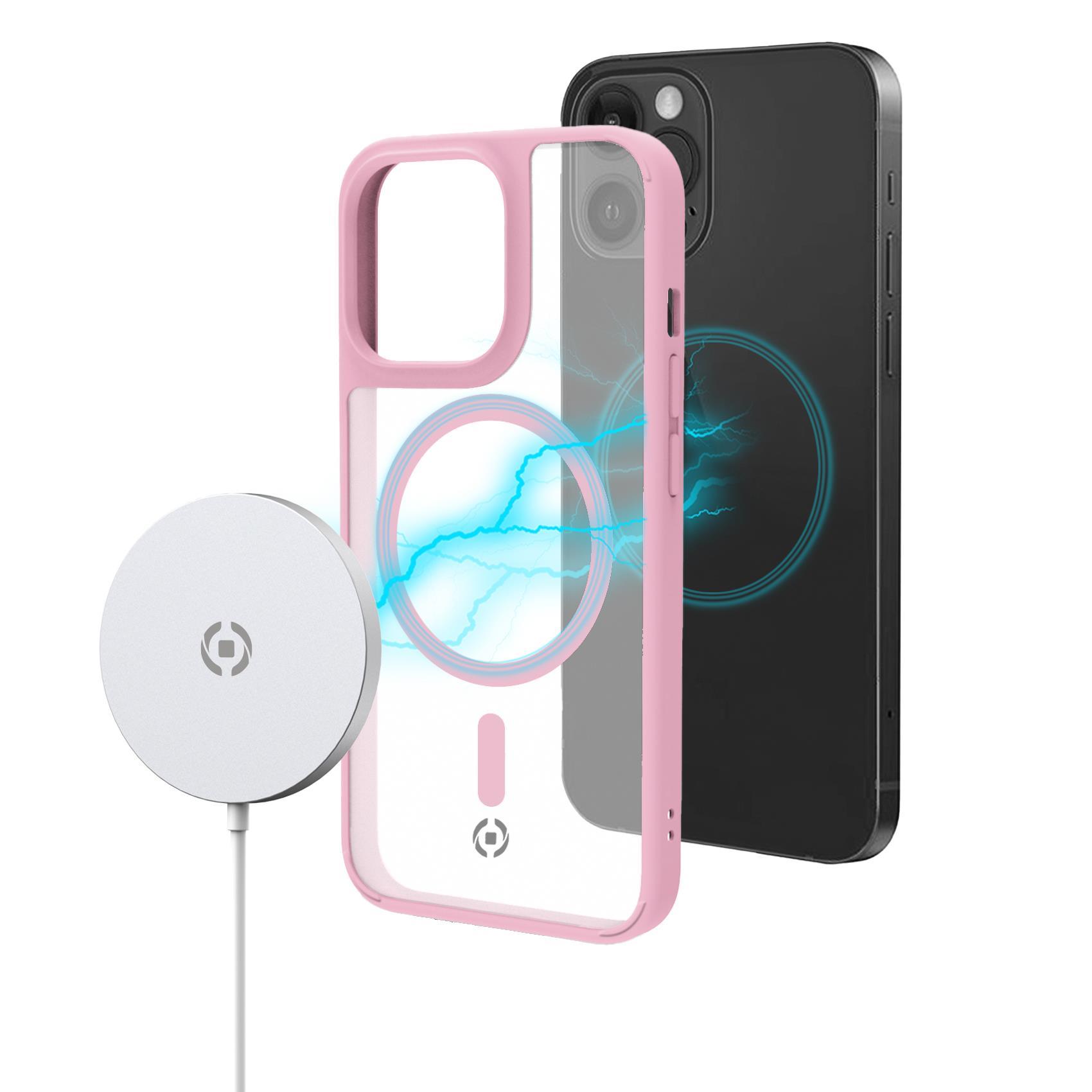 Celly Magmatt - Cover per cellulare - compatibile MagSafe - policarbonato, TPU (poliuretano termoplastico) - trasparente - per Apple iPhone 14 Pro