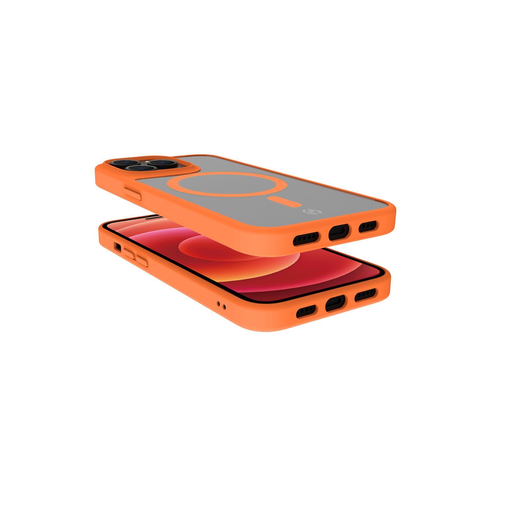 Celly Magmatt - Cover per cellulare - compatibile MagSafe - policarbonato, TPU (poliuretano termoplastico) - giallo, trasparente - per Apple iPhone 14 Pro