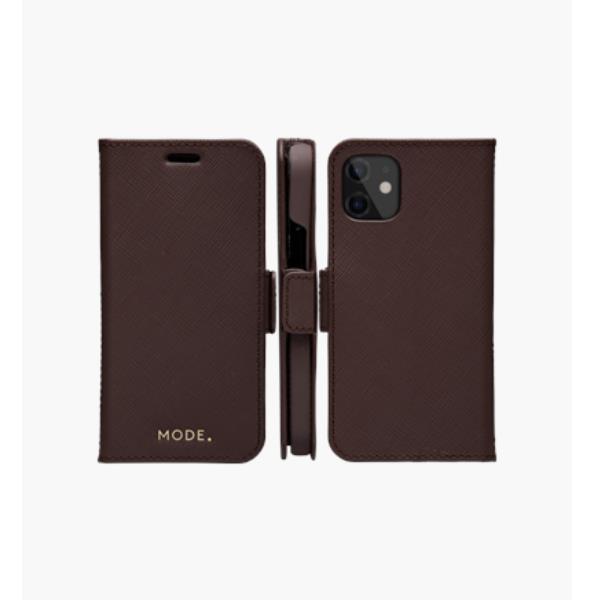 Dbramante 1928 Milano - Custodia in pelle Saffiano per iPhone 12 mini - Marrone