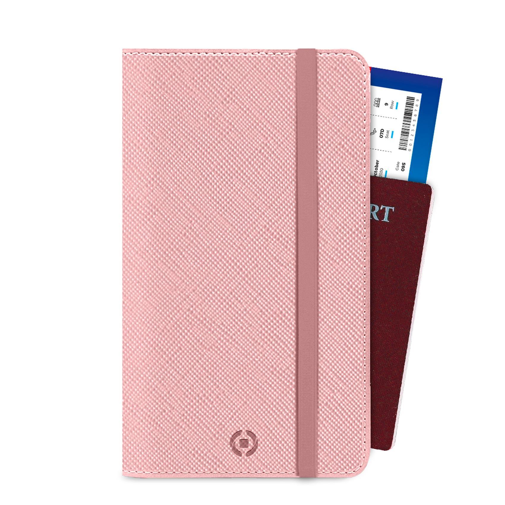 Celly Venere Passport - Astuccio per denaro/documenti di viaggio - similpelle - rosa