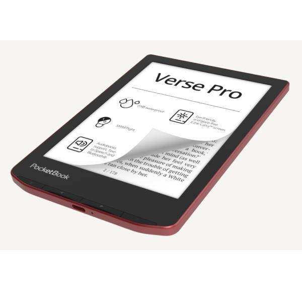 PocketBook Verse PRO - eBook reader - Linux 3.10.65 - 16 GB - 6" 16 livelli di grigio (4-bit) E Ink Carta (1072 x 1448) - touchscreen - Bluetooth, Wi-Fi - rosso