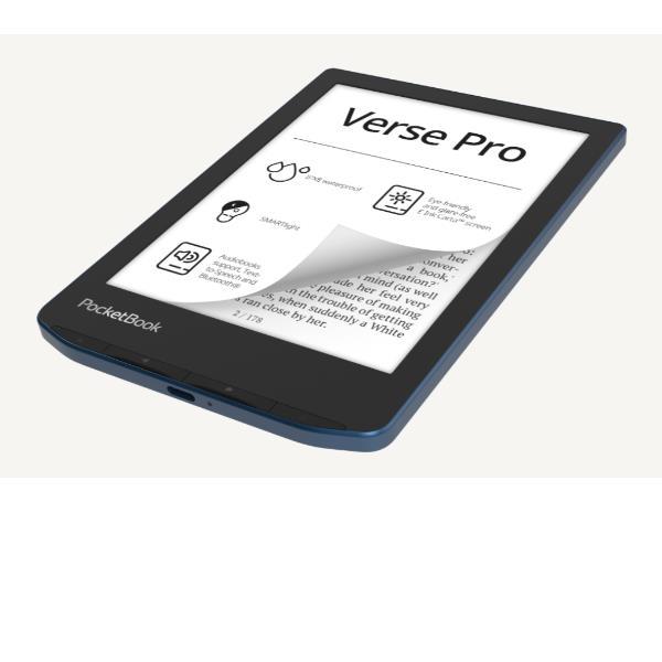 PocketBook Verse PRO - eBook reader - Linux 3.10.65 - 16 GB - 6" 16 livelli di grigio (4-bit) E Ink Carta (1072 x 1448) - touchscreen - Bluetooth, Wi-Fi - azure