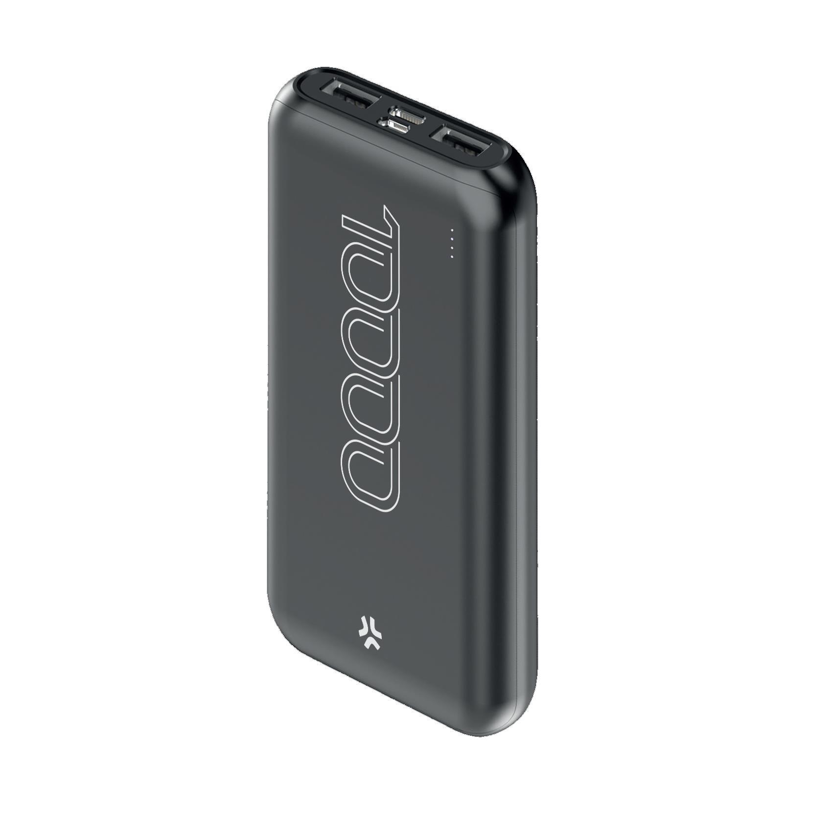 Celly Energy - Powerbank - 10000 mAh - 37 Wh - 2.1 A - 2 connettori di uscita (USB) - nero