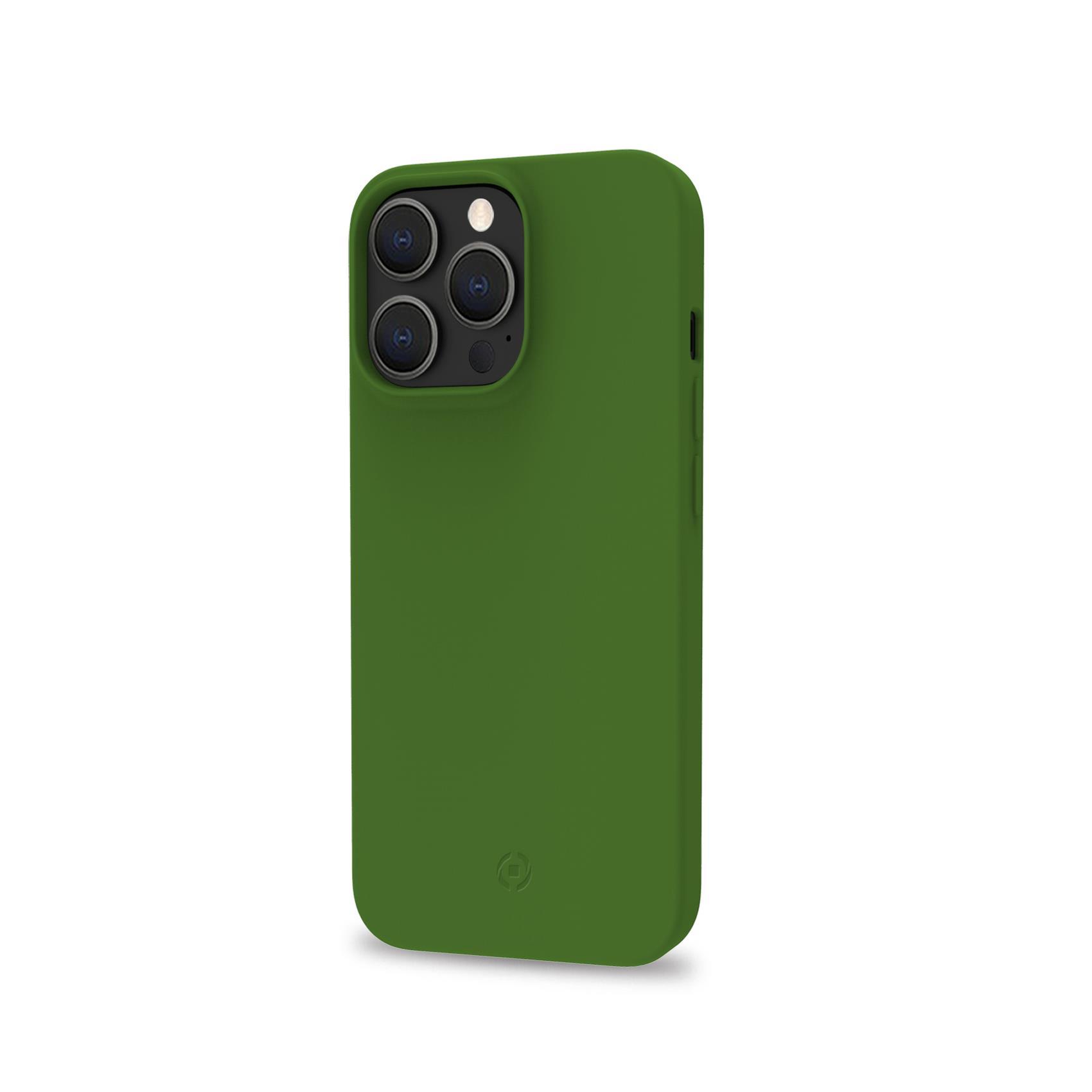 Celly PLANET - Cover per cellulare - poliuretano termoplastico (TPU) riciclato al 100% - verde - per Apple iPhone 14 Pro