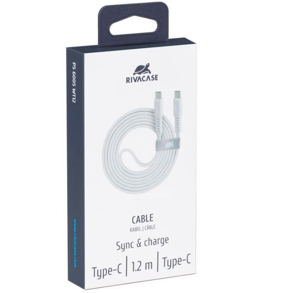 RIVACASE CAVO USB-C 1.2 MT BIANCO