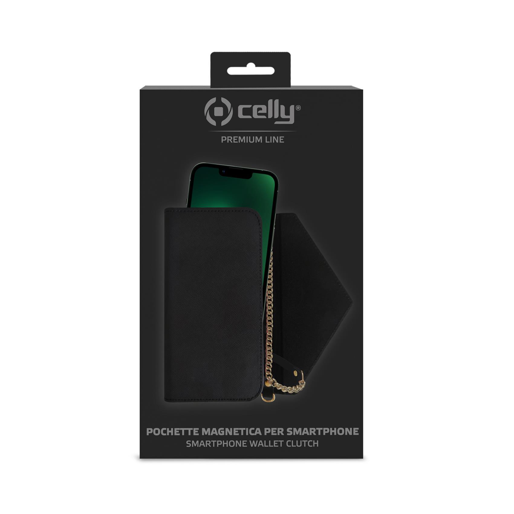 Celly PREMIUM LINE - Tasca per cellulare - similpelle - nero - 6.9"