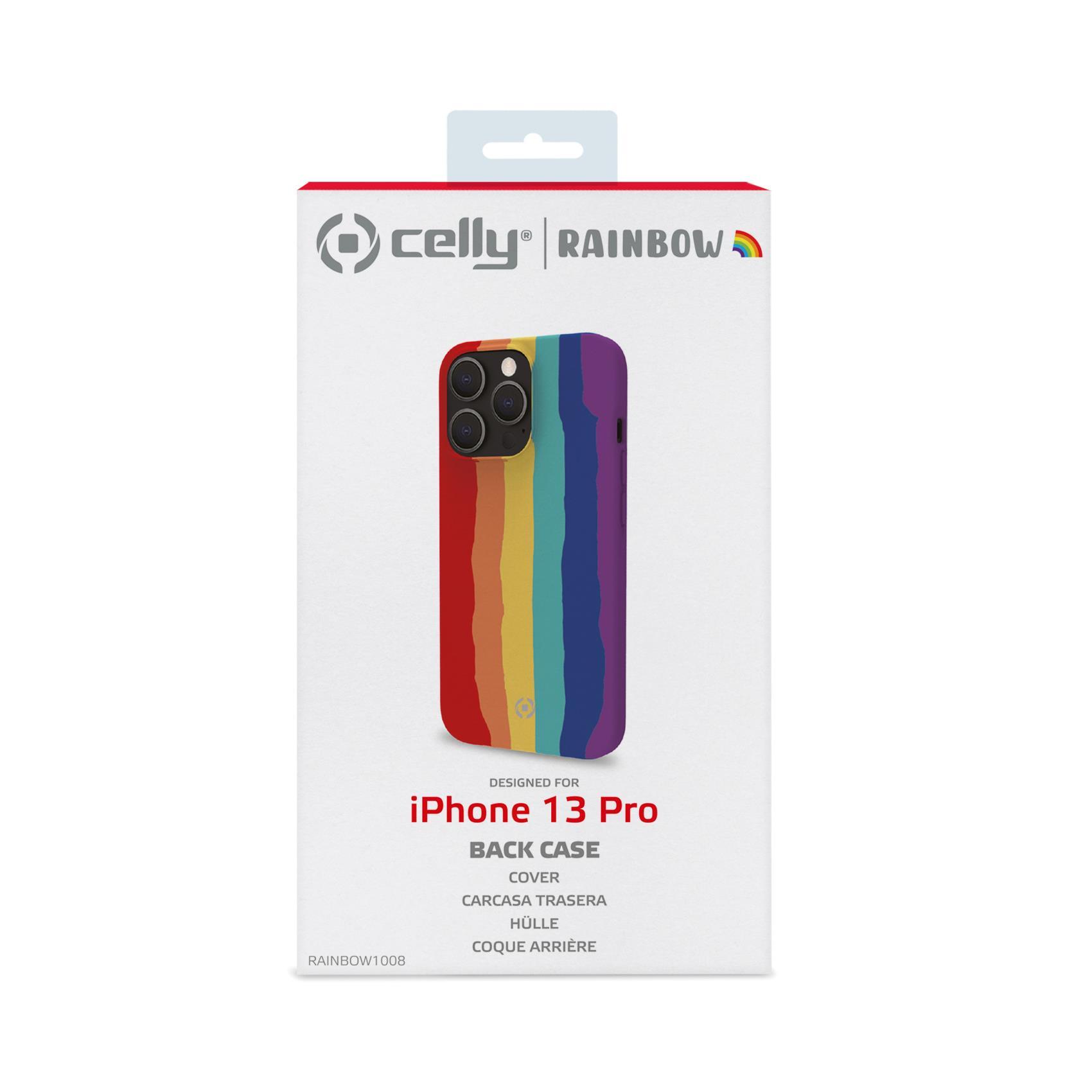 Celly Rainbow - Cover per cellulare - silicone - per Apple iPhone 13 Pro