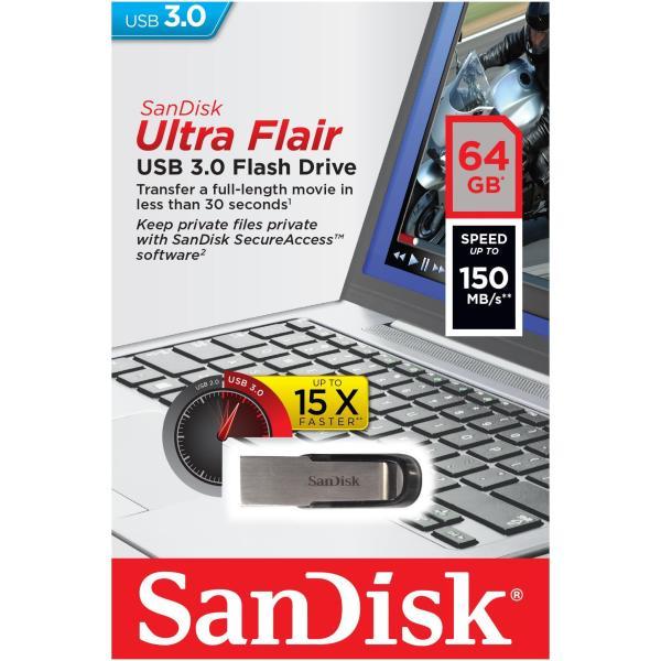 SanDisk Ultra Flair - Chiavetta USB - 64 GB - USB 3.0