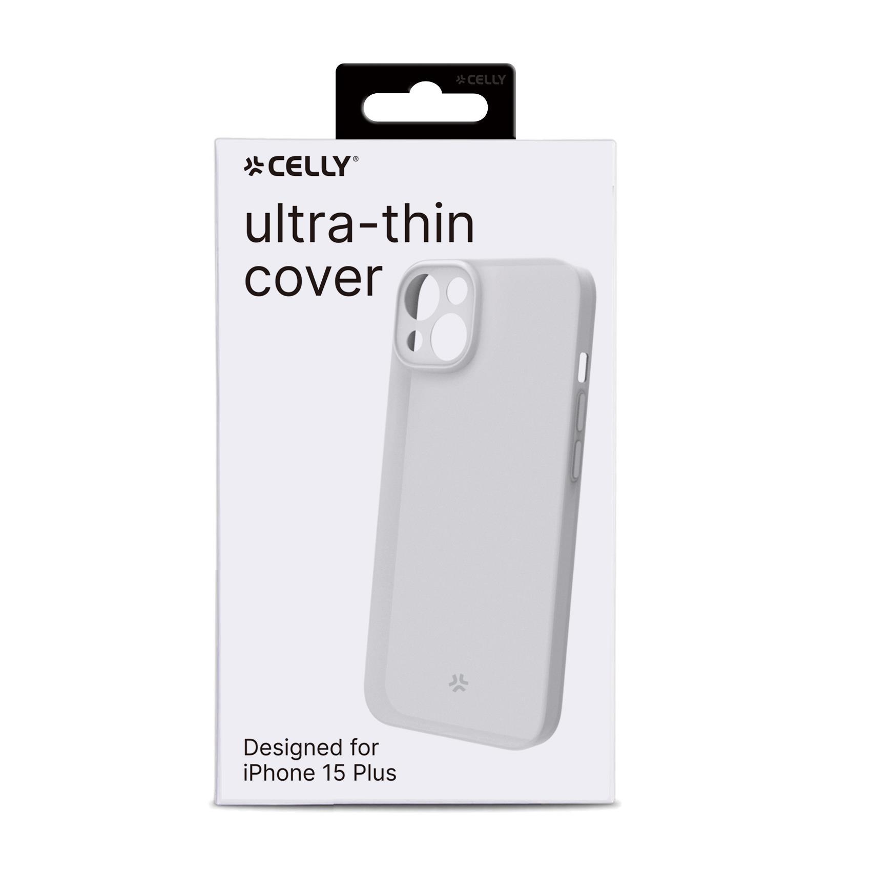 Celly SPACE - Cover per cellulare - TPU (poliuretano termoplastico) - bianco - per Apple iPhone 15 Plus