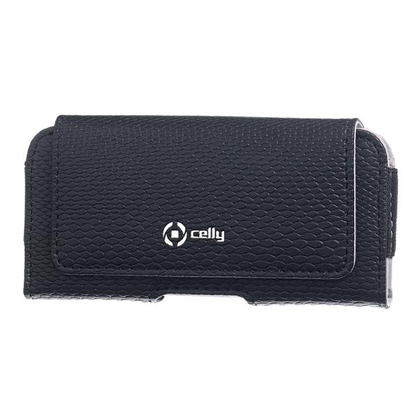 Celly Style XL - Borsa tracolla per cellulare - similpelle PU - pyton black - per Apple iPhone 5, 5s