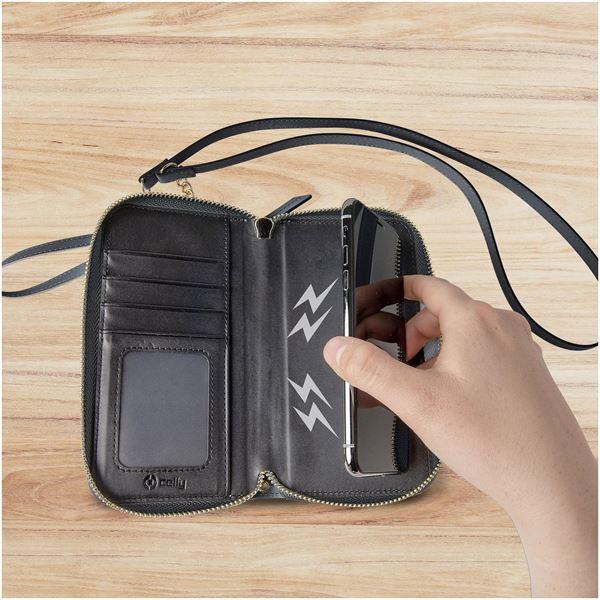 Celly Venere Universal - Custodia per cellulare - similpelle - nero - 6.5"