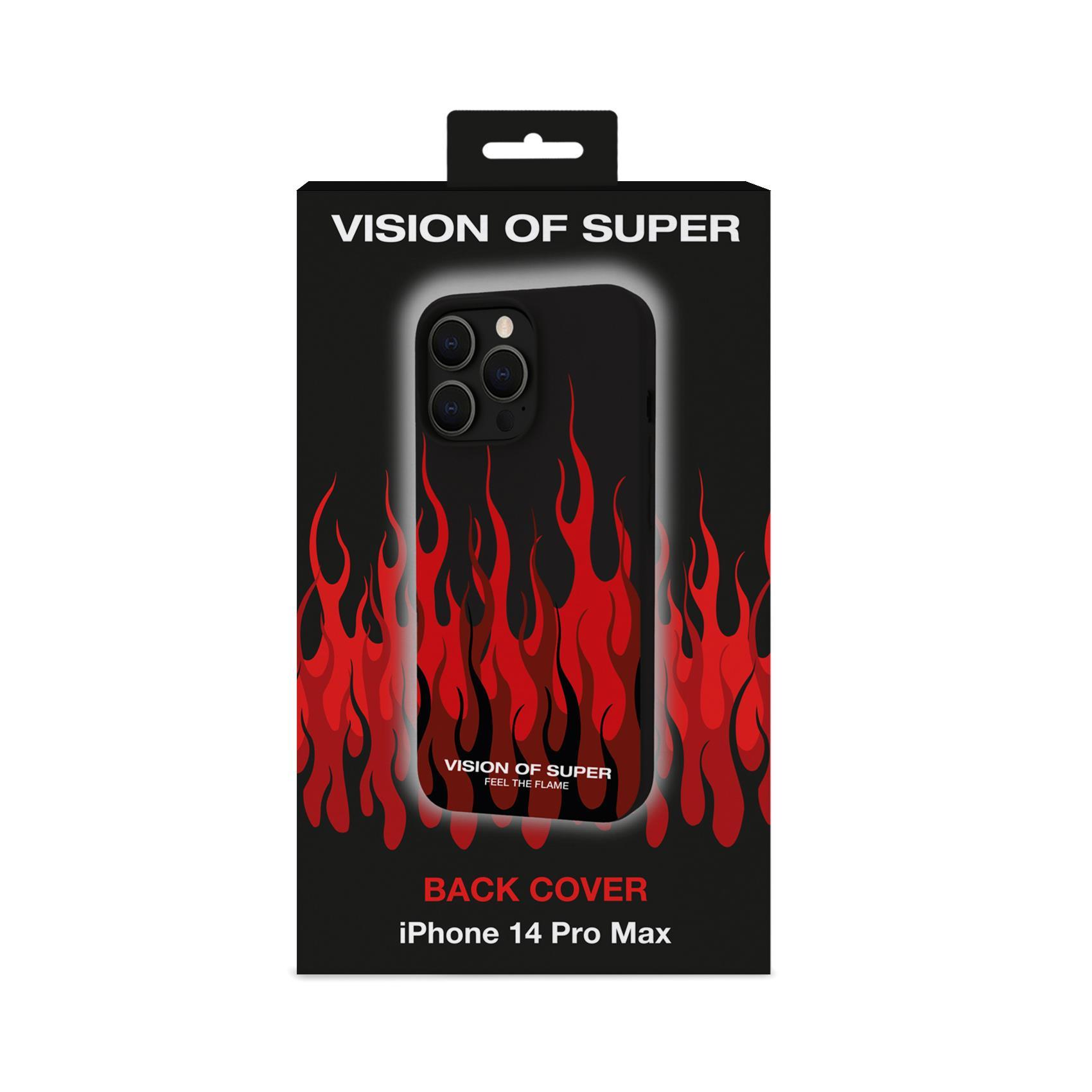 Celly VosCromo - Cover per cellulare - TPU (poliuretano termoplastico), rivestimento in silicone - nero - Vision of Super - per Apple iPhone 14 Pro Max