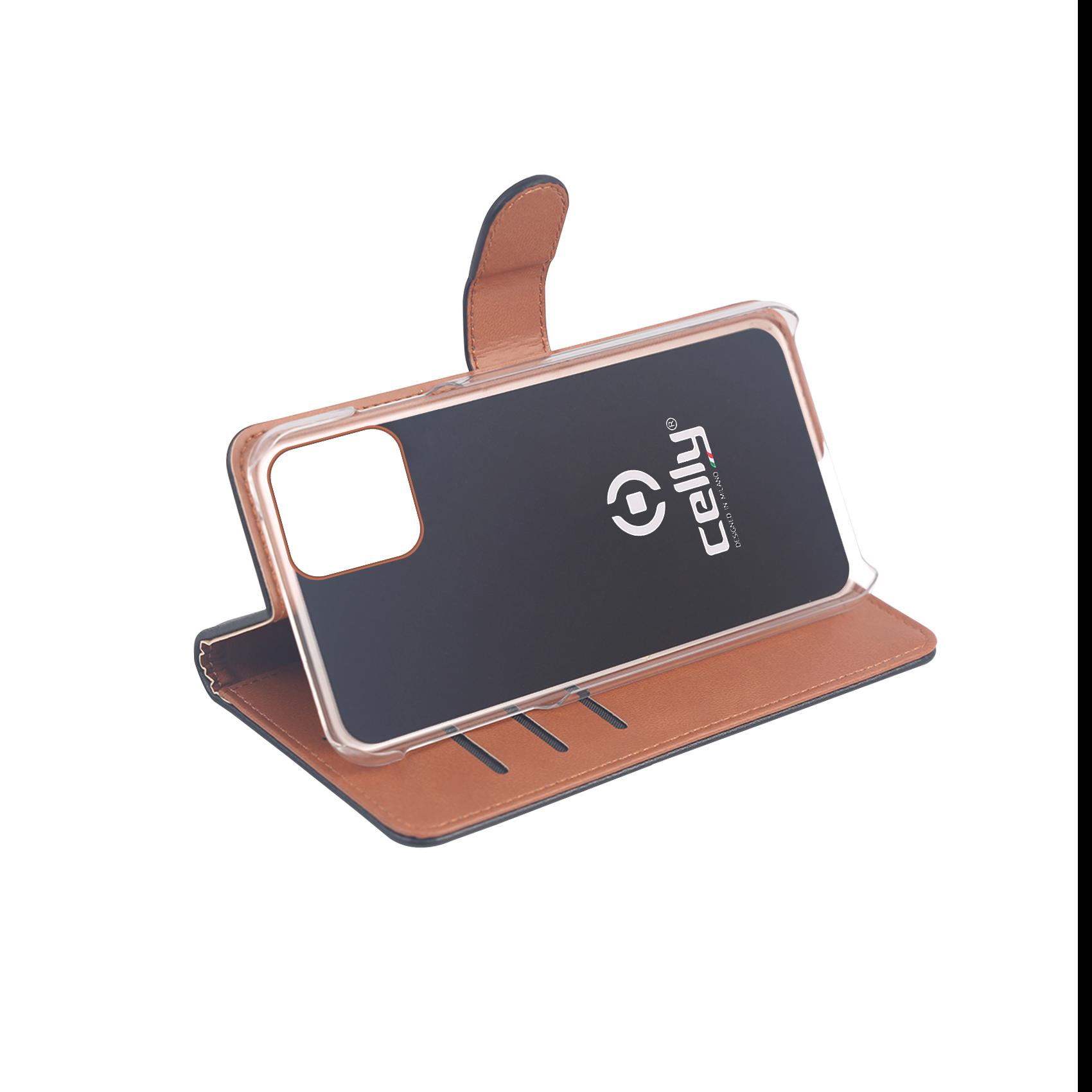 Celly Wally - Flip cover per cellulare - similpelle - nero - per Apple iPhone 11 Pro Max